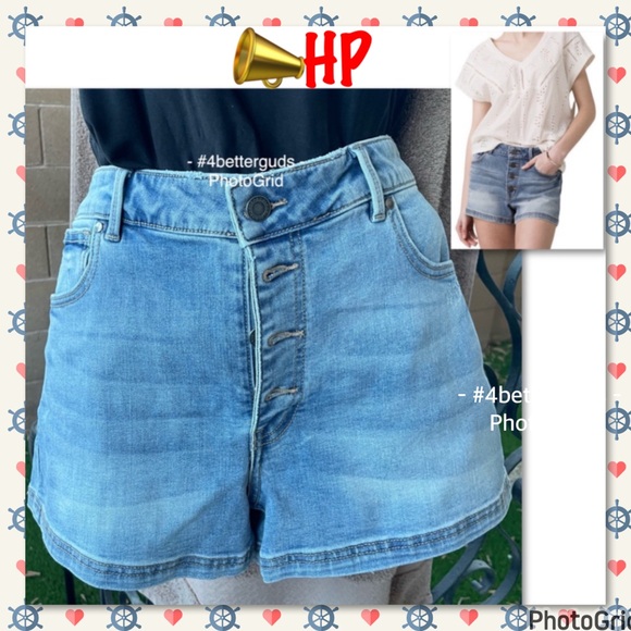 Prana Pants - NEW prAna Gram Denim Organic Cotton Jean Short Button Fly Vintage Style Sz 14 32